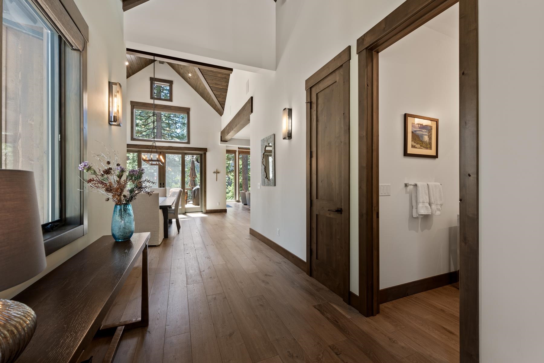 629 Tyner Way Incline Village, NV 89451 - Photo 3 of 27 a view of a hallway with wooden floor and stairs