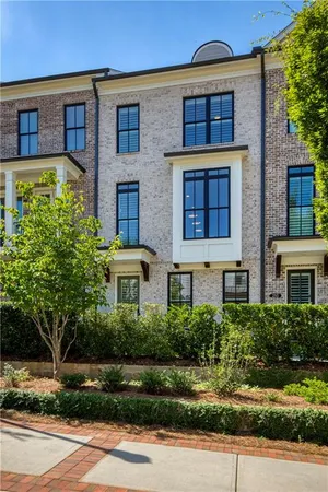 a view of a building with brick walls