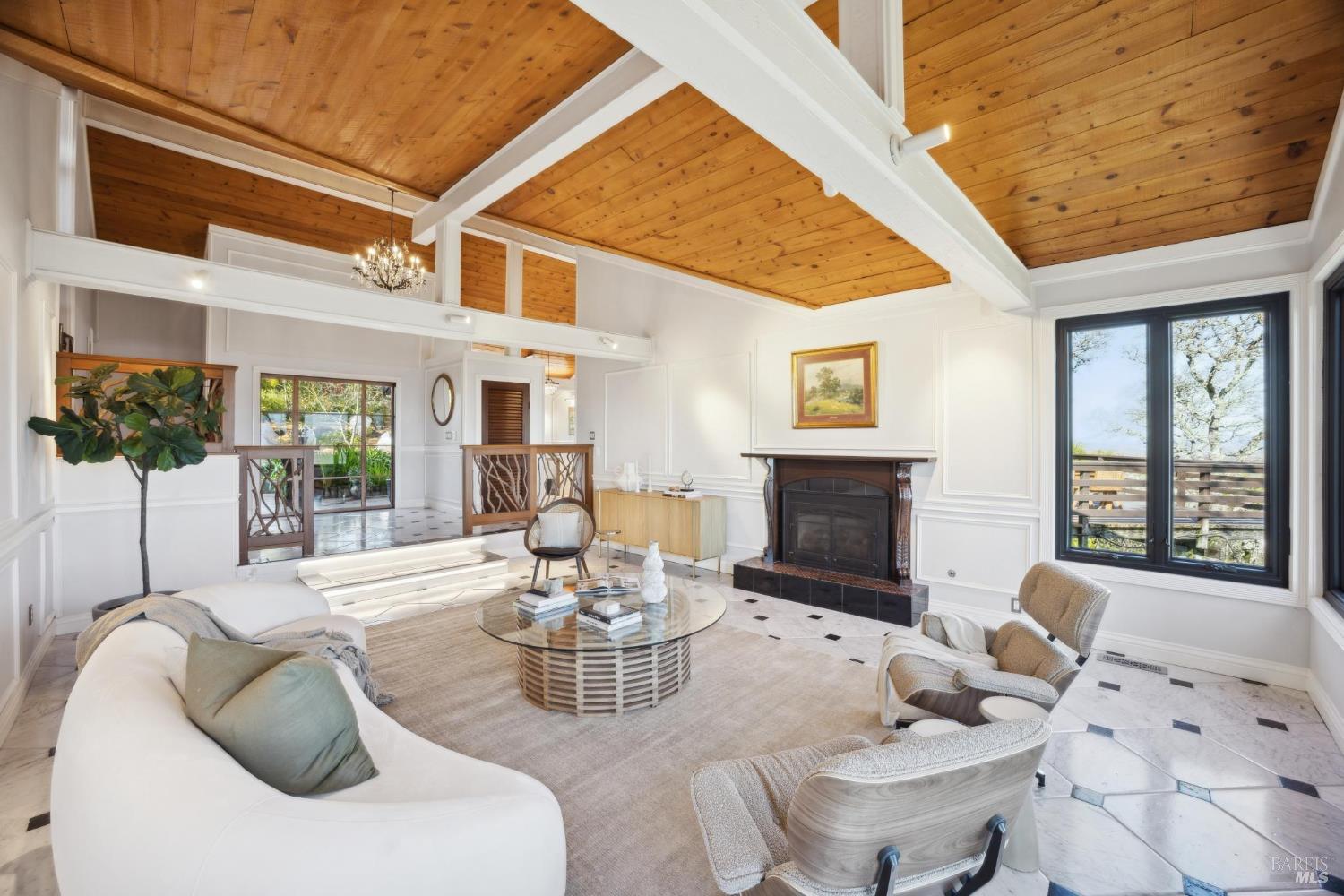 160 Crest Road Novato, CA 94945 - Photo 23 of 85 a living room with furniture fireplace and a flat screen tv