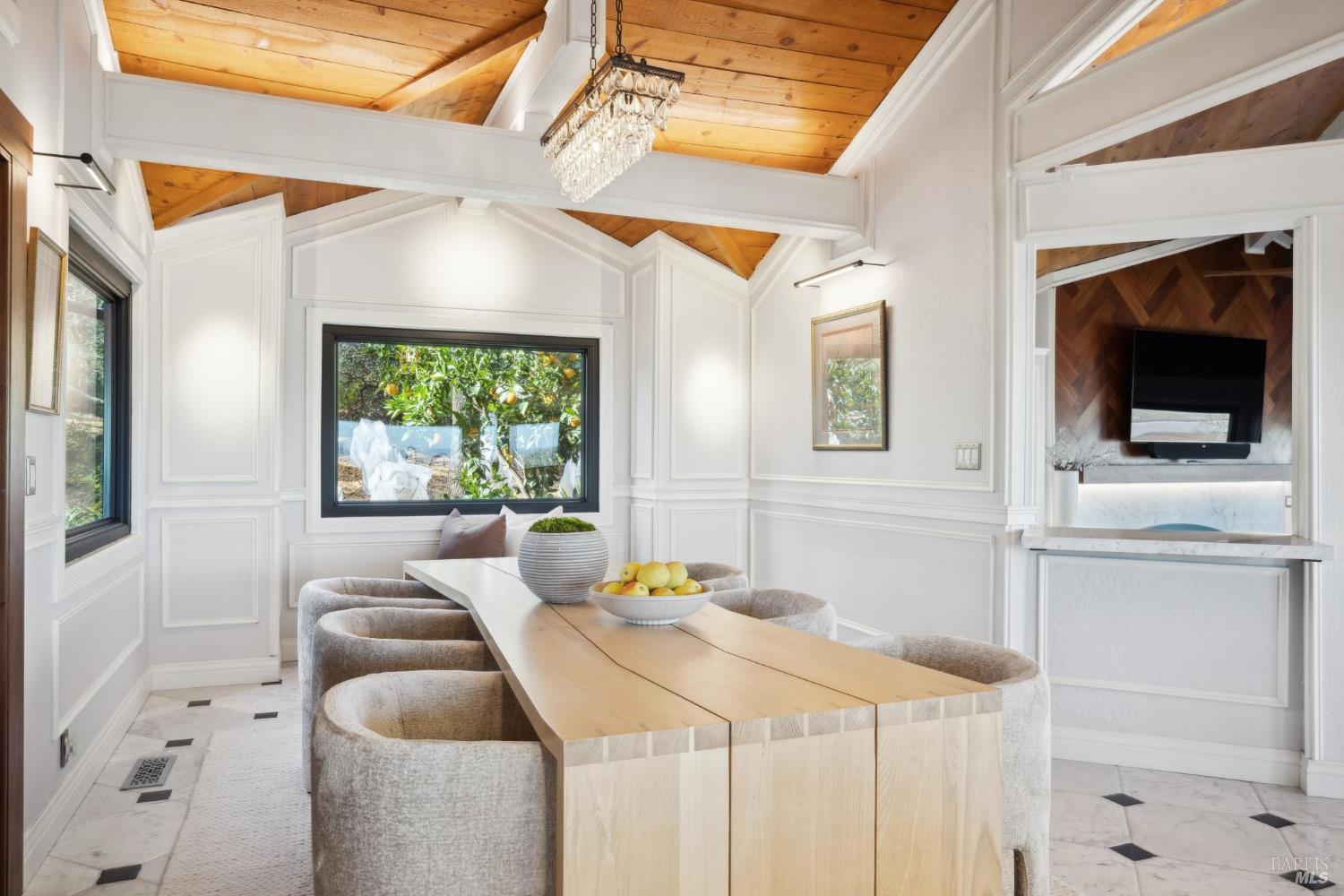 160 Crest Road Novato, CA 94945 - Photo 26 of 85 a dining room with a bed and a flat screen tv