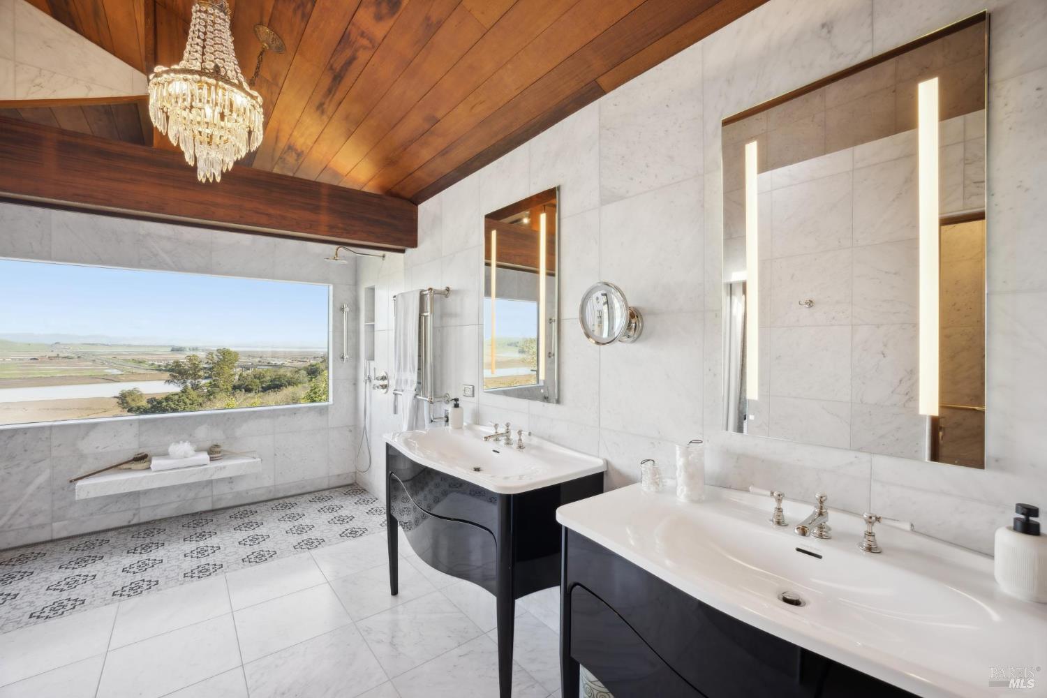 160 Crest Road Novato, CA 94945 - Photo 4 of 85 a spacious bathroom with a sink double vanity granite and a large mirror