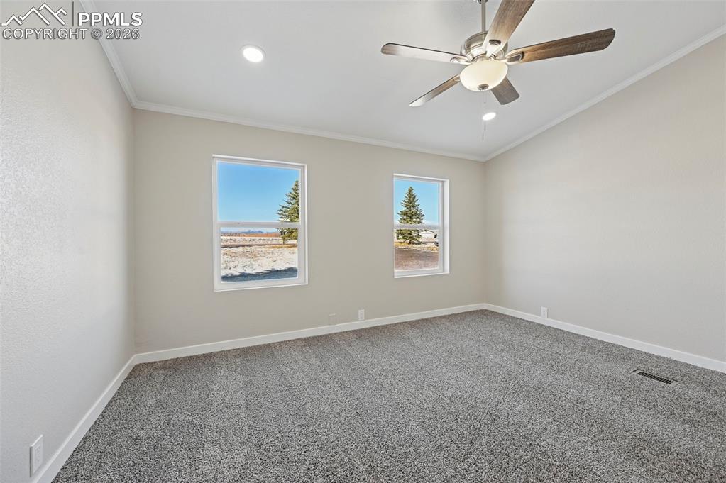 6315 Peerless Farms Road Peyton, CO 80831 - Photo 18 of 49 an empty room with windows and fan