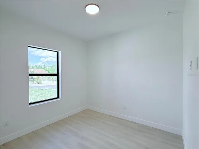 an empty room with a window
