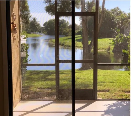 a view of lake from a window