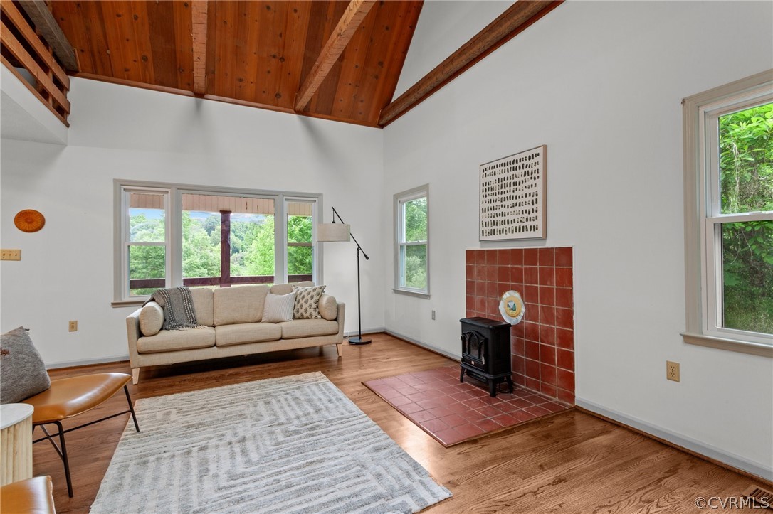 1692 Miller Lk Road Rice, VA 23966 - Photo 10 of 35 a living room with furniture and a fireplace