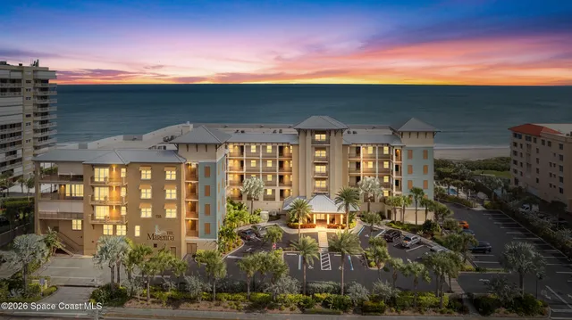 a front view of building with outdoor space