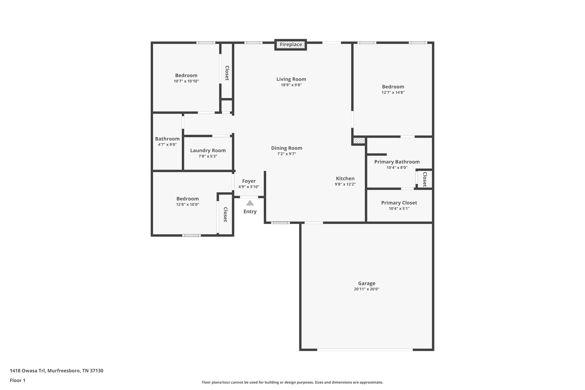 1418 Owasa Trail Murfreesboro, TN 37130 - Photo 23 of 23 a picture of a wall with a white wall