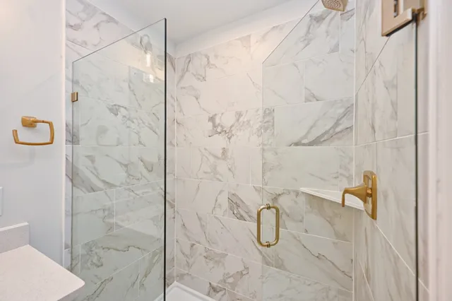 a bathroom with a shower