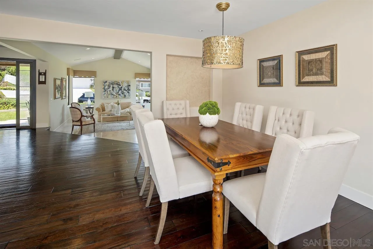 5510 Moonlight Lane La Jolla, CA 92037 - Photo 17 of 35 a living room with dining table and wooden floor