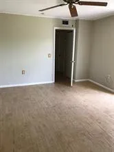 an empty room with closet