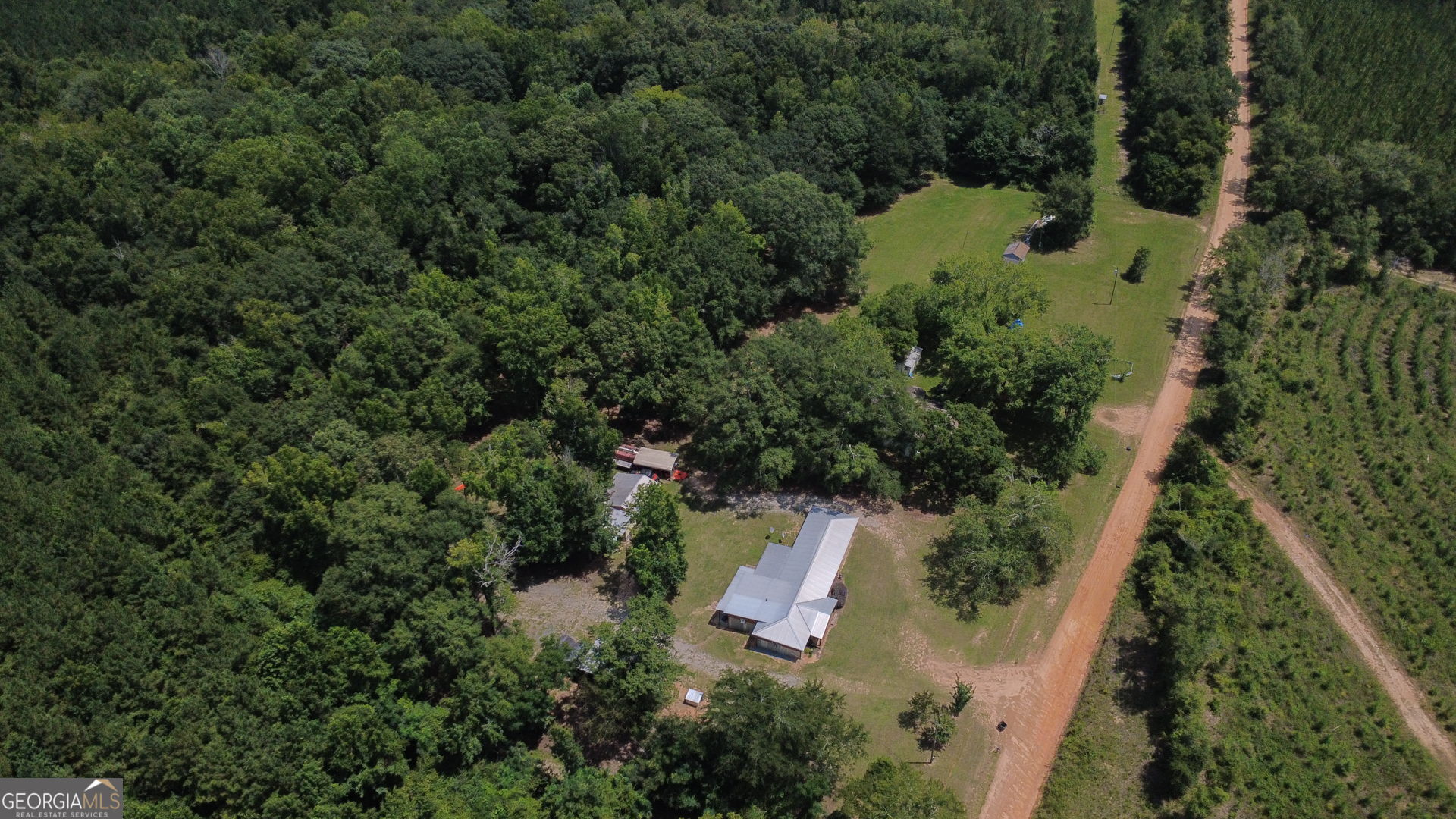 1455 McAllister Road Buena Vista, GA 31803 - Photo 45 of 45 an aerial view of a house with a yard