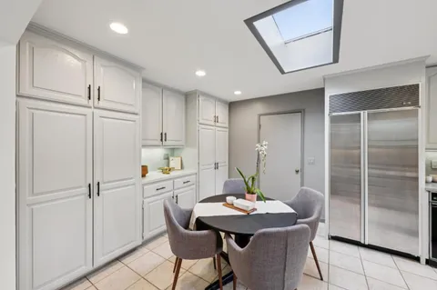 a very nice looking open dining room