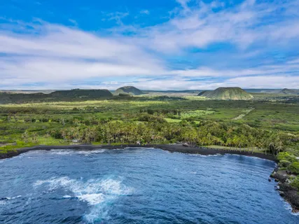a view of an ocean from a yard