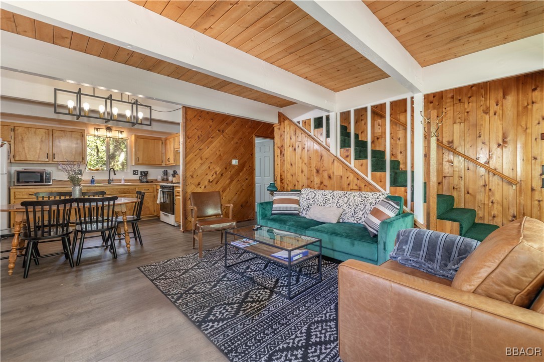 753 Maple Lane Sugarloaf, CA 92386 - Photo 15 of 50 a living room with furniture and a floor to ceiling window