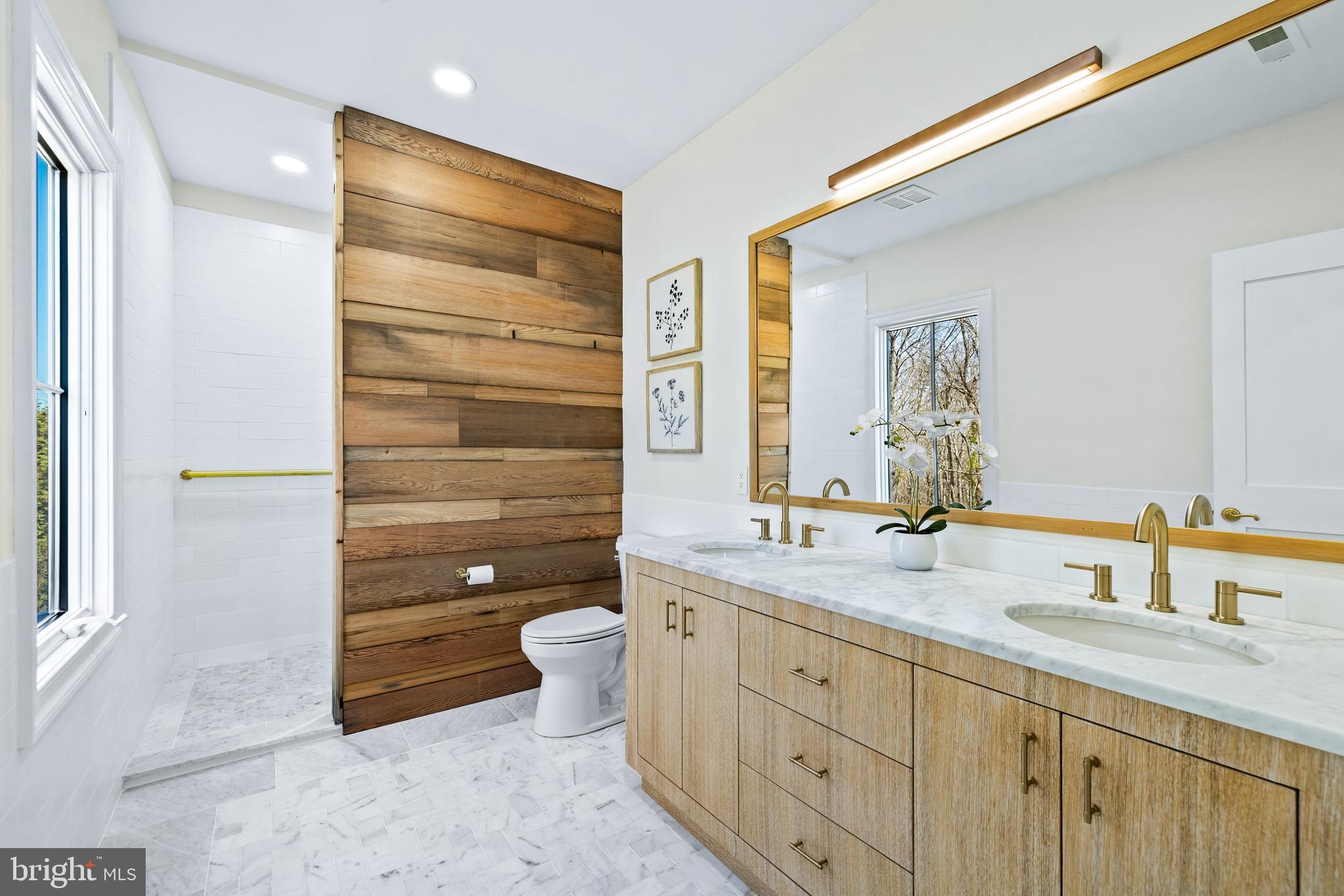 2235 Traceys Store Road Parkton, MD 21120 - Photo 26 of 65 Lovely ensuite bathroom with reclaimed wood wall
