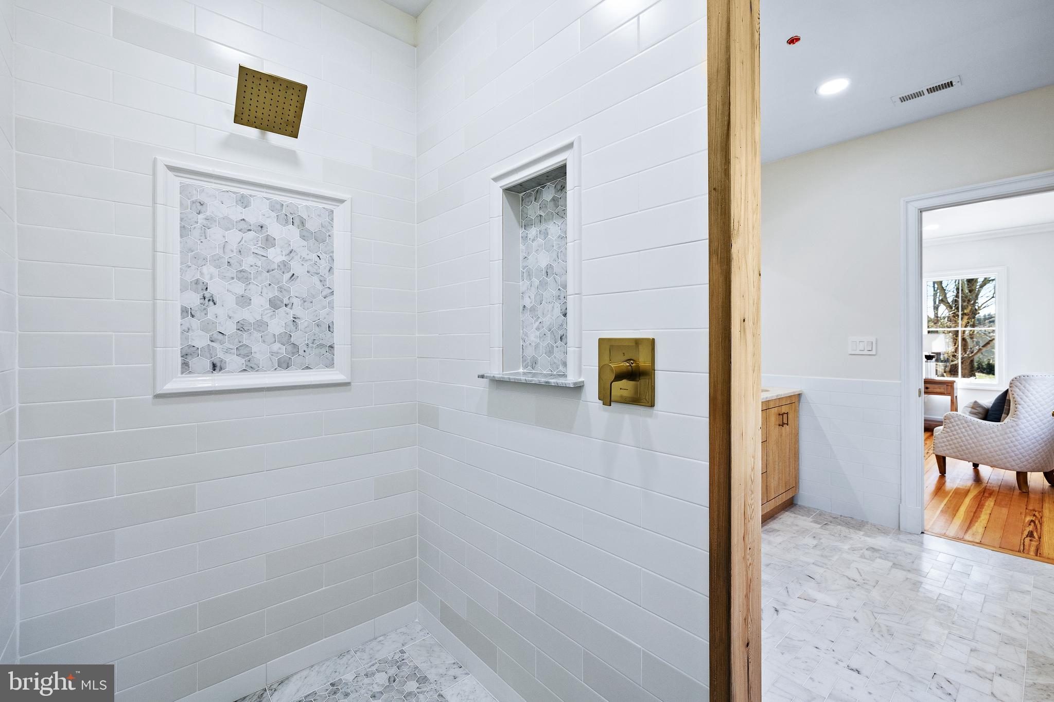 2235 Traceys Store Road Parkton, MD 21120 - Photo 28 of 65 Oversized walk-in shower with Carrara marble