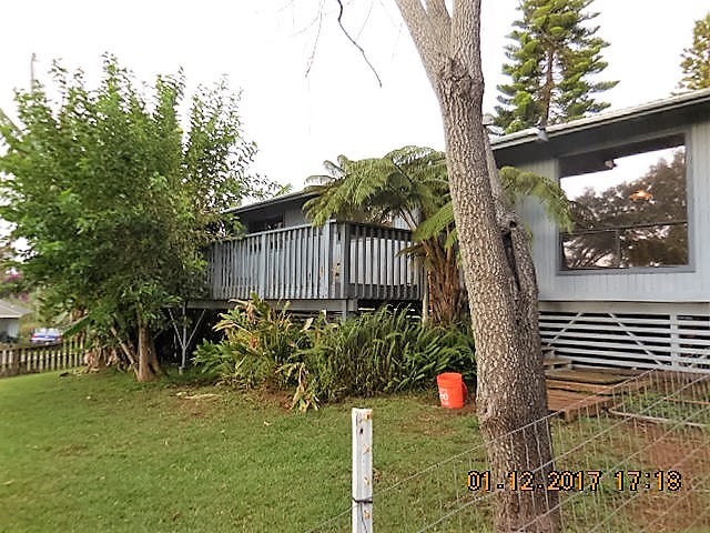 a view of a backyard