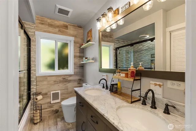 a workspace with furniture and window