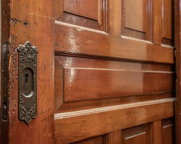 a close view of door