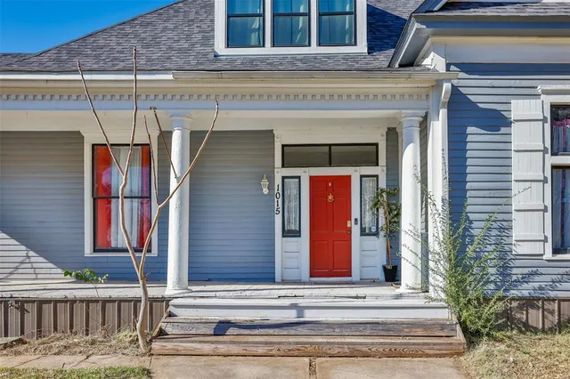 a view of a building with door