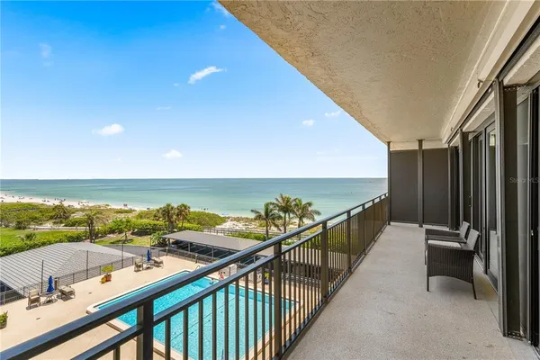 a view of an ocean from a balcony