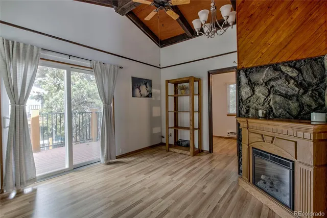a view of livingroom with furniture and wooden floor