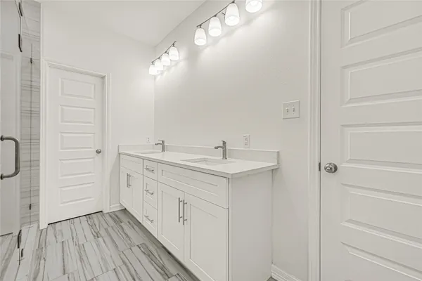 a bathroom with a shower