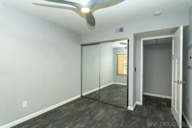 an empty room with closet