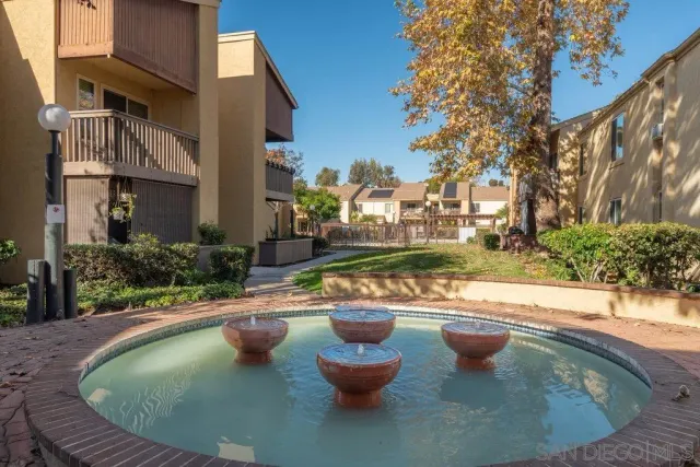 a outdoor view with a seating space