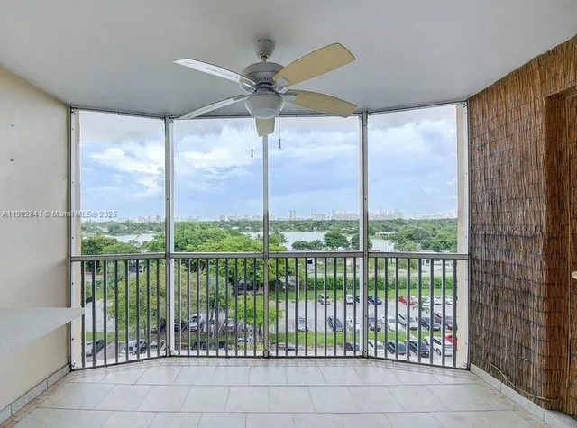 a view of a city from a balcony