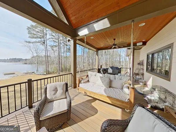 a outdoor living space with patio furniture