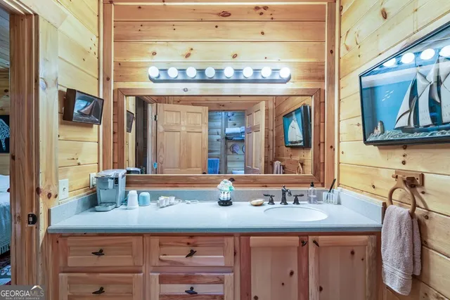 a view of a backyard with sitting area