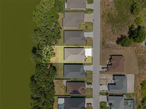 a view of backyard with green space