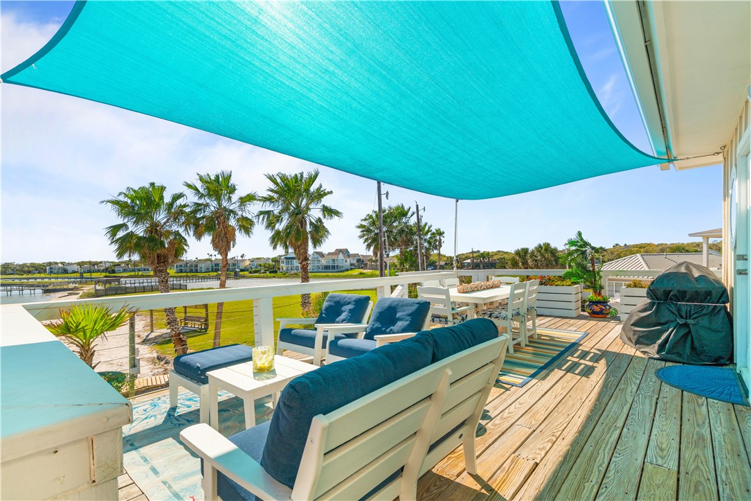 13 Sea Shell Shores Rockport, TX 78382 - Photo 26 of 40 swimming view of lake from balcony with seating space