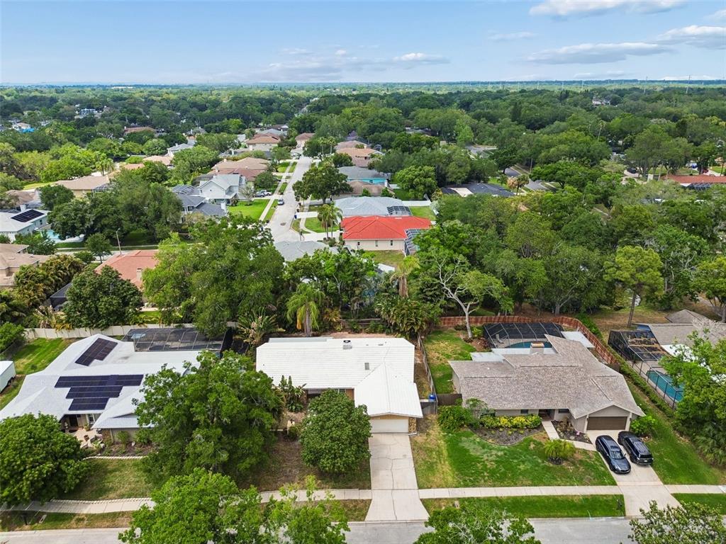 1470 Burnham Lane Dunedin, FL 34698 - Photo 39 of 42 an aerial view of residential houses with outdoor space and trees
