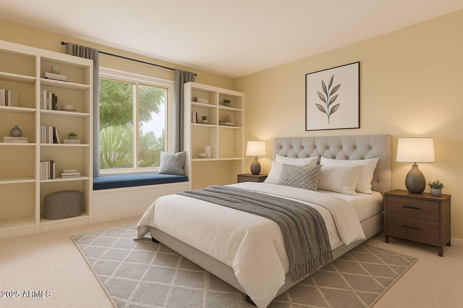 2234 East Lawrence Road Phoenix, AZ 85016 - Photo 32 of 71 a bedroom with a large bed and a window