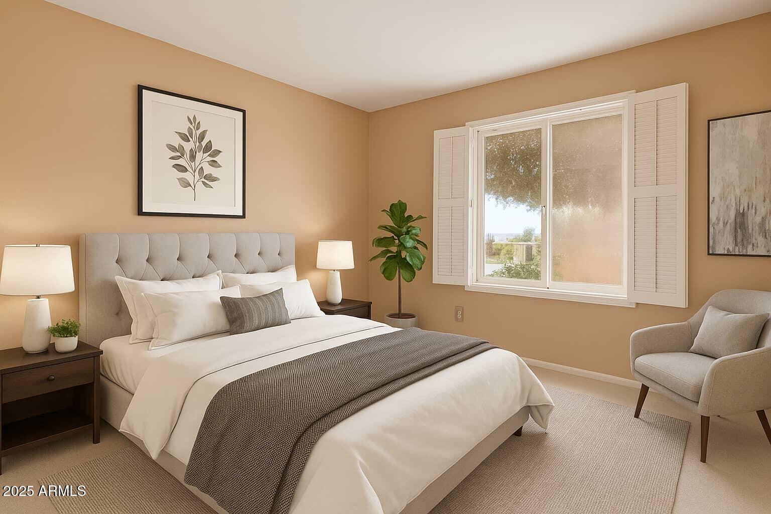 2234 East Lawrence Road Phoenix, AZ 85016 - Photo 35 of 71 a bedroom with bed and a window