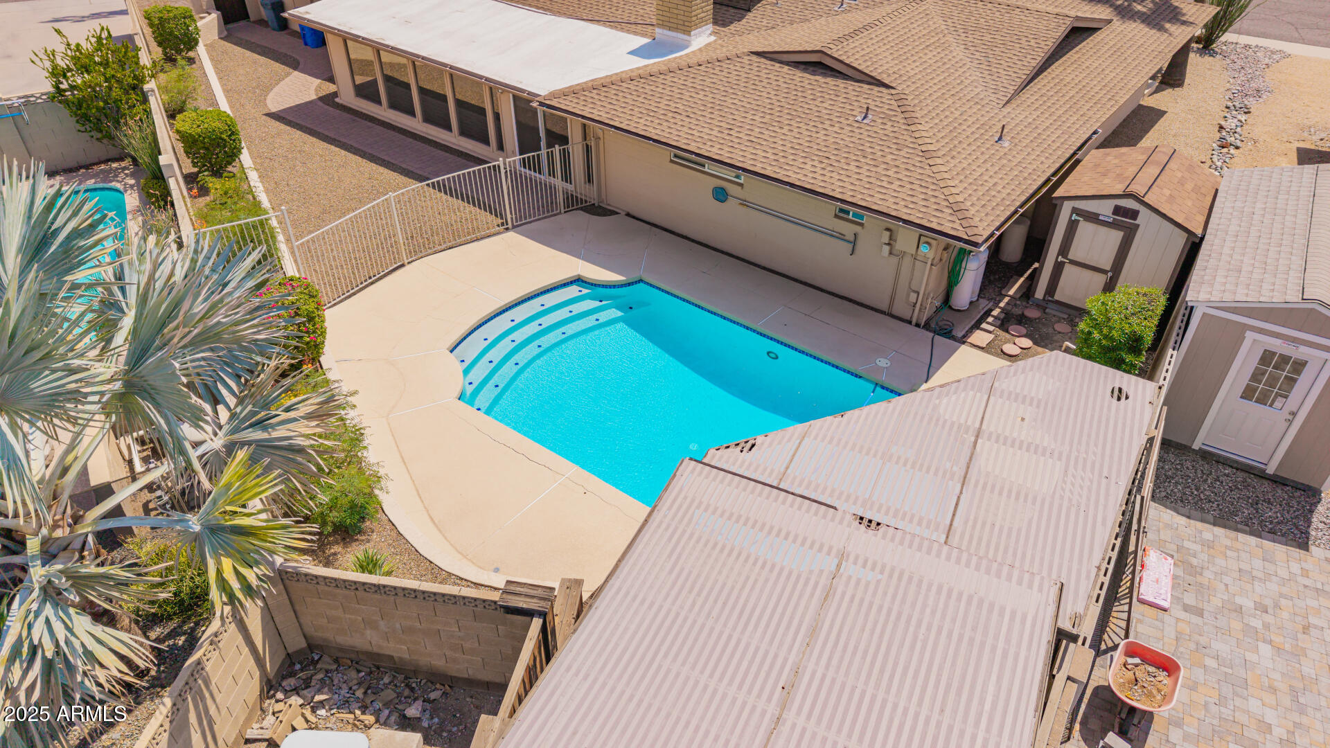 2234 East Lawrence Road Phoenix, AZ 85016 - Photo 50 of 71 an aerial view of a house with a swimming pool