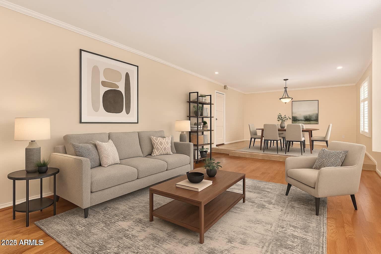 2234 East Lawrence Road Phoenix, AZ 85016 - Photo 8 of 71 a living room with furniture and wooden floor