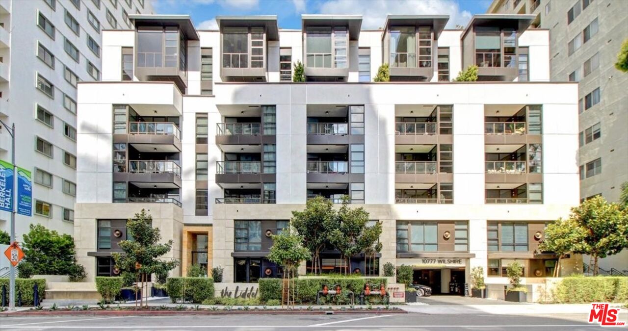 a front view of a multi story building