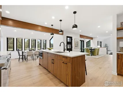 a kitchen with lots of counter top space