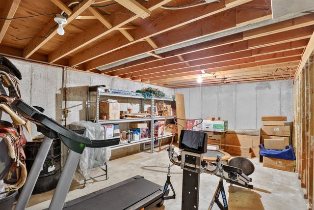 333 West Maple Street Mapleton, UT 84664 - Photo 22 of 35 Unfinished basement with exposed ceiling joists, concrete walls, and concrete flooring