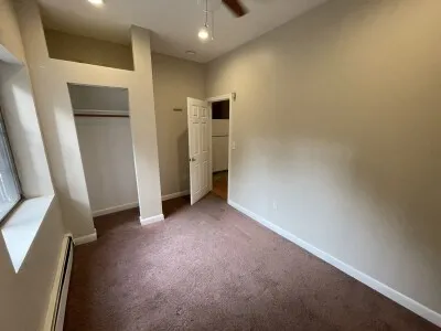 an empty room with a window