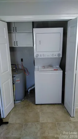 a utility room with a washer and dryer