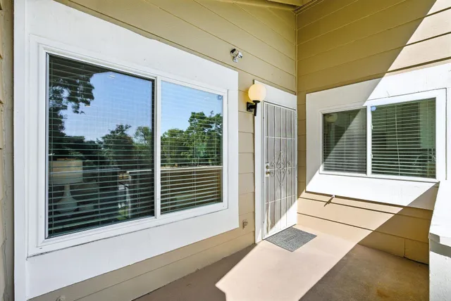 a view of a door and chair