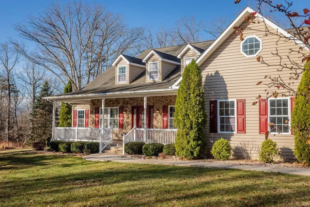 front view of a house with a porch