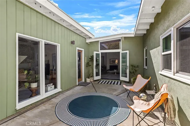 a house view with a seating space