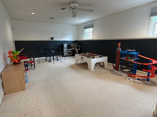 a garage with furniture and musical instruments