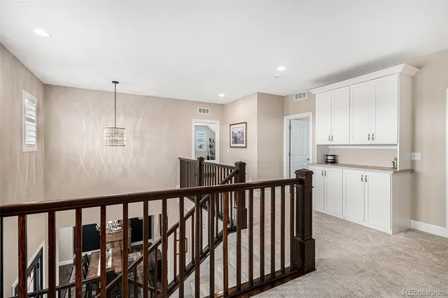 a view of a hallway with closet area