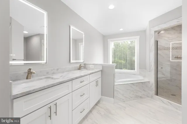 a view of a field with an outdoor space